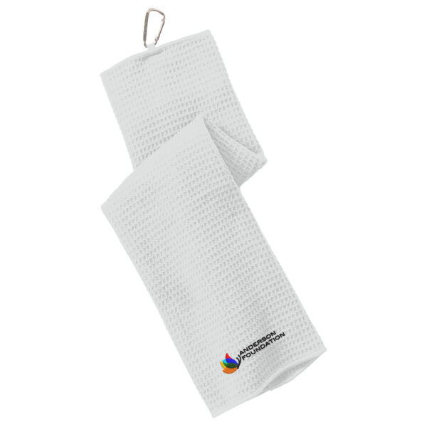 Port Authority Waffle Microfiber Golf Towel  - Embroidered Logo Thumbnail