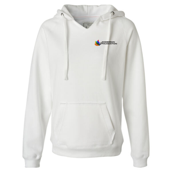 J.American Women's Sueded V-Neck Hooded Sweatshirt  - Embroidered Logo Thumbnail