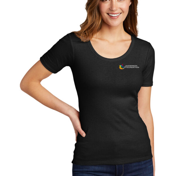 District Women's V.I.T. Rib Scoop Neck Tee  - Printed Logo Thumbnail