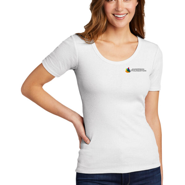 District Women's V.I.T. Rib Scoop Neck Tee  - Printed Logo Thumbnail
