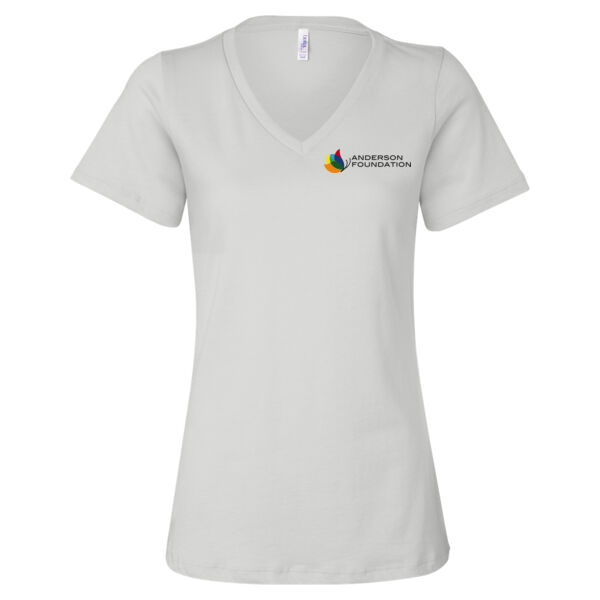 BELLA + CANVAS - Women’s Relaxed Jersey V-Neck Tee - Printed Logo Thumbnail