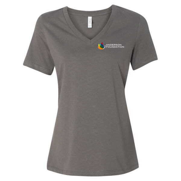BELLA + CANVAS - Women’s Relaxed Jersey V-Neck Tee - Printed Logo Thumbnail